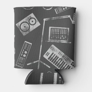 Porta-lata Elementos de música: vintage com tela de fundo con