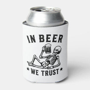Porta-lata Em cerveja nós confiamos esqueleto gelado Beer Pon
