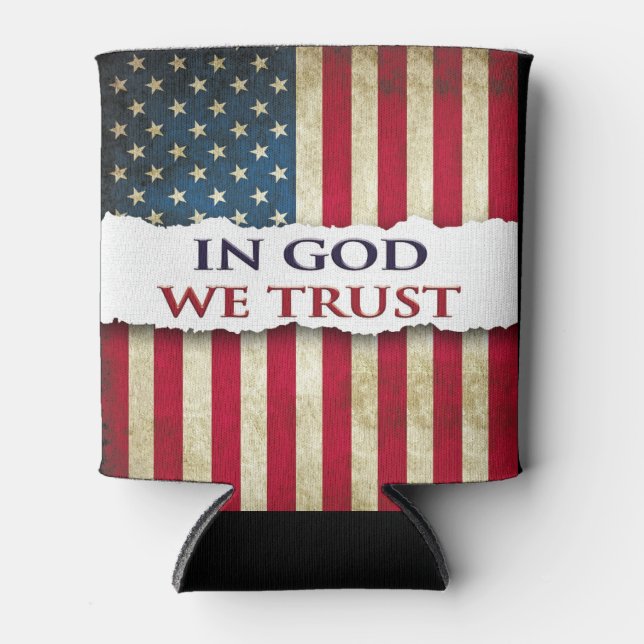 Porta-lata Em Deus, Confiamos, Fé, Liberdade e Patrimônio (Frente)