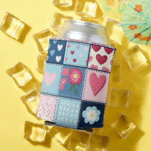 Porta-lata Encantador Design de Patchwork Fofo