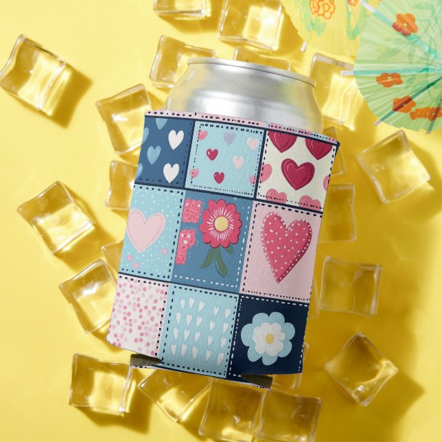 Porta-lata Encantador Design de Patchwork Fofo (Verão in situ)