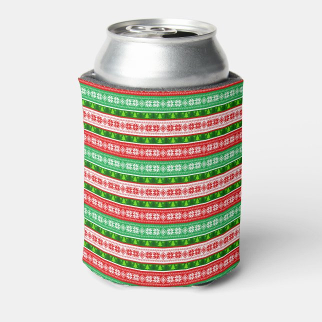 PORTA-LATA ENFEITES DE NATAL DESIGN VERMELHO BRANCO VERDE (Can Back)