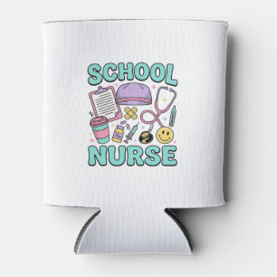 Porta-lata Enfermeira Escolar Camisa Vintage Colagem Médica D