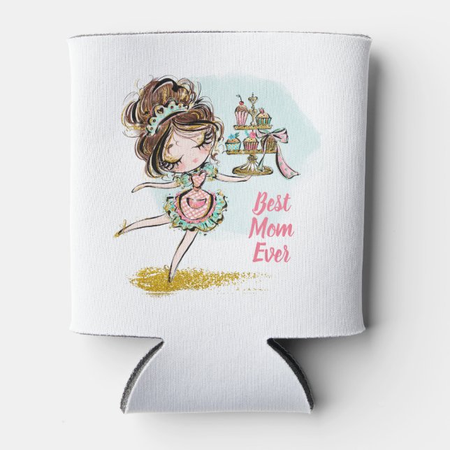 Porta-lata Enfriador de latas para la mejor mamá del mundo (Frente)