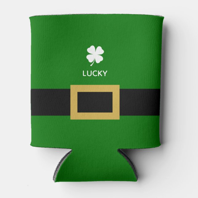 Porta-lata Engraçado 4 Folha Clover Shenanigans Shamrock (Frente)