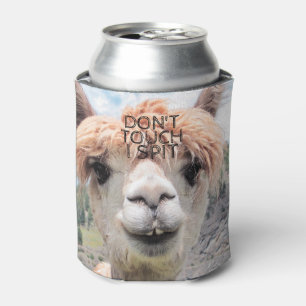 Porta-lata Engraçado Alpaca Llama Não toques eu cuspo