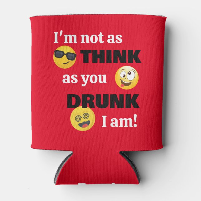 Porta-lata Engraçado Bebado Emoji (Frente)