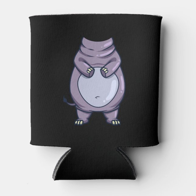 Porta-lata Engraçado Corpo Hippo Sem Cabeça Halloween Fumaça  (Frente)