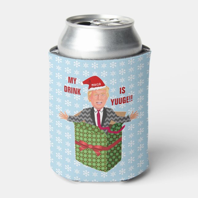 Porta-lata Engraçado Donald Trump Natal Iuge Beba Humor (Can Front)