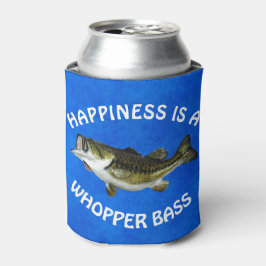 Porta-lata Engraçado "Felicidade é um Bass Whopper"