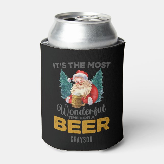 Porta-lata Engraçado Natal Maravilhoso para um Nome de Cervej (Can Front)