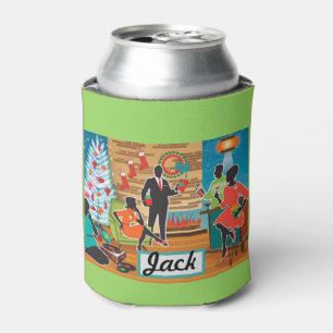 Porta-lata Engraçado Natal surpreso, seu nome cerveja