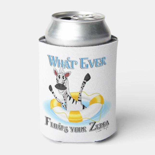 Porta-lata Engraçado o que flutuar em sua zebra (Can Front)
