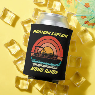 Porta-lata Engraçado Pontoon Capitão Barco Verão Vintage