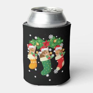 Porta-lata Engraçado Presente de Natal Camisa Três Gato Abiss
