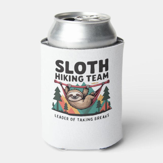 Porta-lata Engraçado Sloth Hiking - Este engraçado presente d (Can Front)