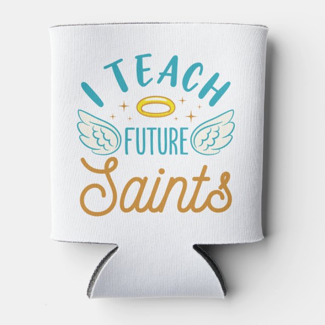 Porta-lata Ensino Futuro Santo Professor católico (Frente)