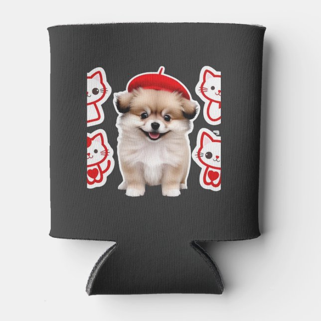 Porta-lata Equipe de Cachorro e Gatinho de Paris � Cachorro e (Frente)
