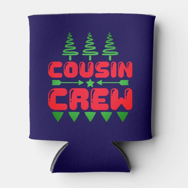 Porta-lata Equipe de Primos Natal Família Design Combinando - (Frente)