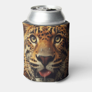 Porta-lata Escadas-leopardo enquanto Lapando Água na Selva