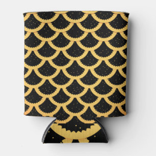 Porta-lata escamas de peixes ouros, fundo 3D marinho.