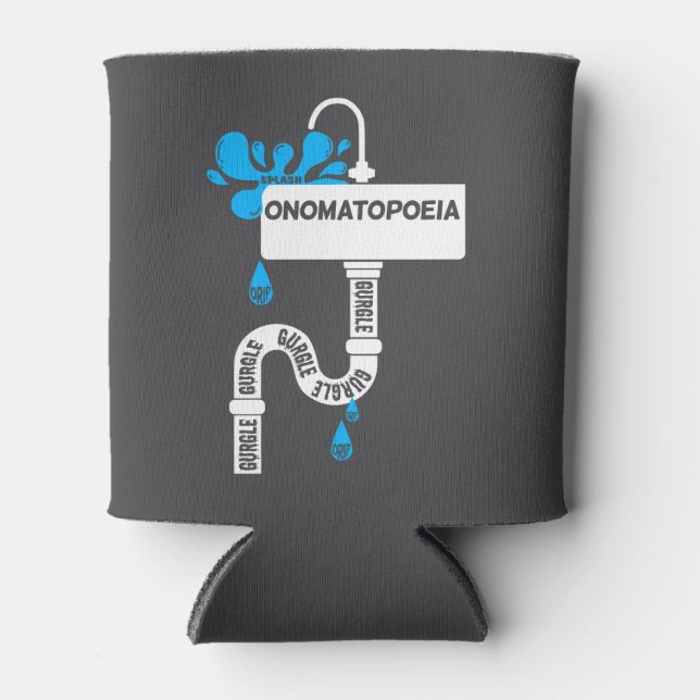 Porta-lata Escrevendo criativo ou poesia da nomatopoeia (Frente)