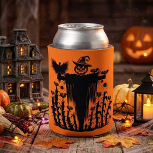 Porta-lata Espantalho de Halloween Sombrio no Milharal de Abó
