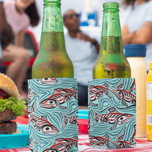 Porta-lata Espírito de Arte Haida de Salmão Noroeste Pacífico
