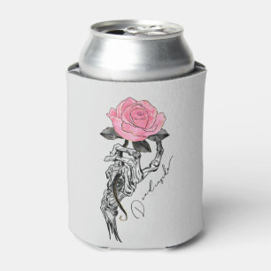 Porta-lata Esqueleto Da Mão Do gótico Com Rosa Rosa Rosa DE
