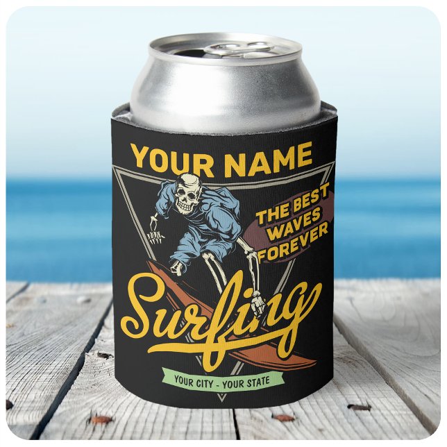 Porta-lata Esqueleto de surfe personalizado anda nas ondas Su (Criador carregado)