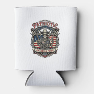 Porta-lata Esqueleto Patriota Cowboy Patriota Escuro Esquelet