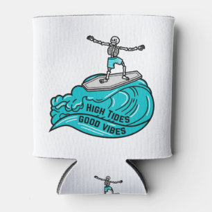 Porta-lata Esqueleto surfando, marés altas e boas vibraçõe