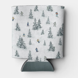 Porta-lata Esquiadores alpinos e Yetis oculto - Esqui Descida