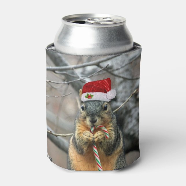 Porta-lata Esquilo de Natal (Can Front)