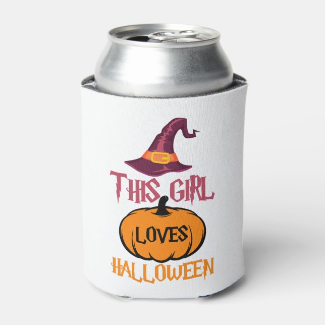 Porta-lata Esta Menina Adora Halloween - Presente de Hallowee (Can Front)