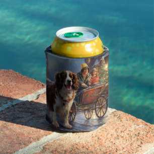 Porta-lata Estação Festiva de Natal Inglês Springer Spaniel