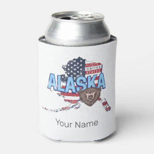 Porta-lata Estado do Alasca Estados Unidos Mapa Vintage EUA
