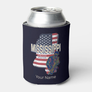 Porta-lata Estado do Mississippi Estados Unidos Map Vintage E