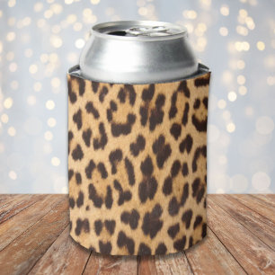 Porta-lata estampa de leopardo selvagem chic feminino moderno