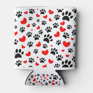 Porta-lata Estampas De Cães Aleatórias E Corações Vermelh
