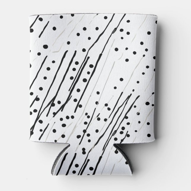 Porta-lata Estampas ou bolinhas pretas, brancas, de cinza (Frente)