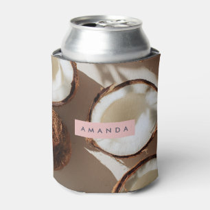 Porta-lata Estética de coco tropical personalizada em calor