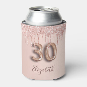 Porta-lata estilo de balão cor-de-rosa aniversário de 30 anos