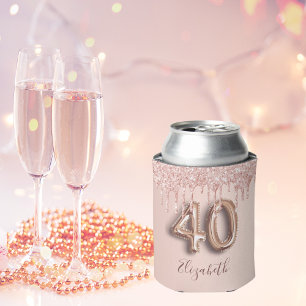 Porta-lata estilo de balão cor-de-rosa aniversário de 40 an