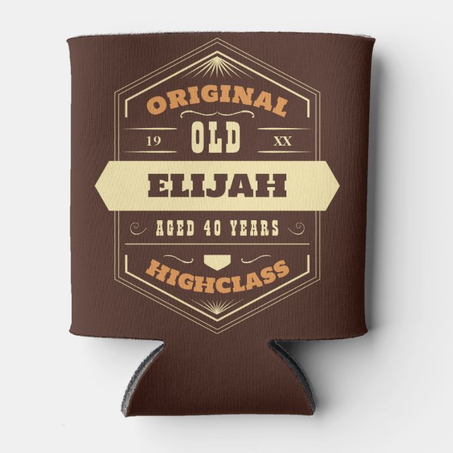 Porta-lata estilo de etiqueta antigo (Frente)