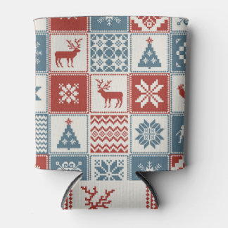 Porta-lata Estilo de Patches: Padrão Ornamental de Natal