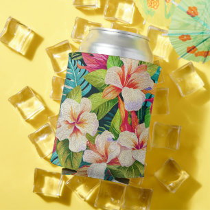 Porta-lata Estilo de Pintura a Óleo Floral Tropical