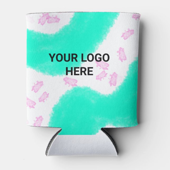 Porta-lata ESTILO DE TEXTO MÍNIMO SIMPLES PRESENÇA verde aqua (Frente)