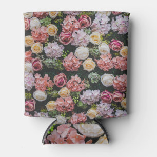 Porta-lata Estilo de vindima, fundo de parede floral.