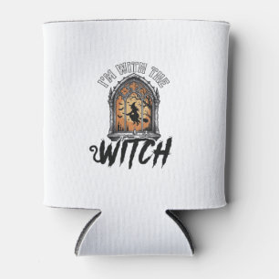 Porta-lata Estou Com A Bruxa Vintage Halloween
